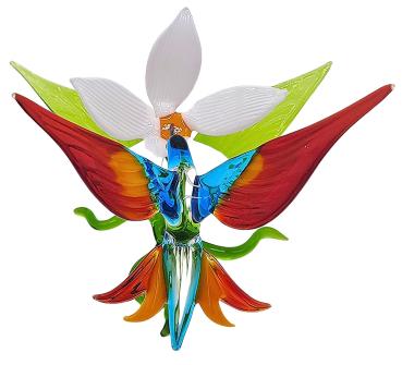 Blüte mit Kolibri, stehend / Blüte weiß